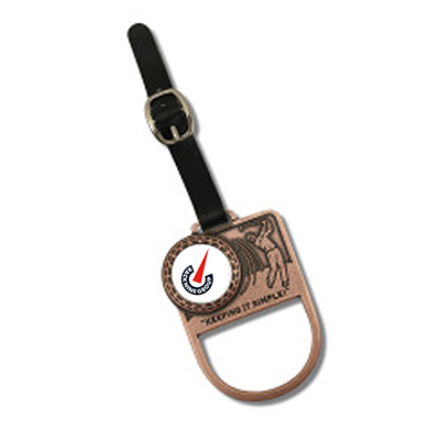 Round Metal Bag Tag with Domed Logo